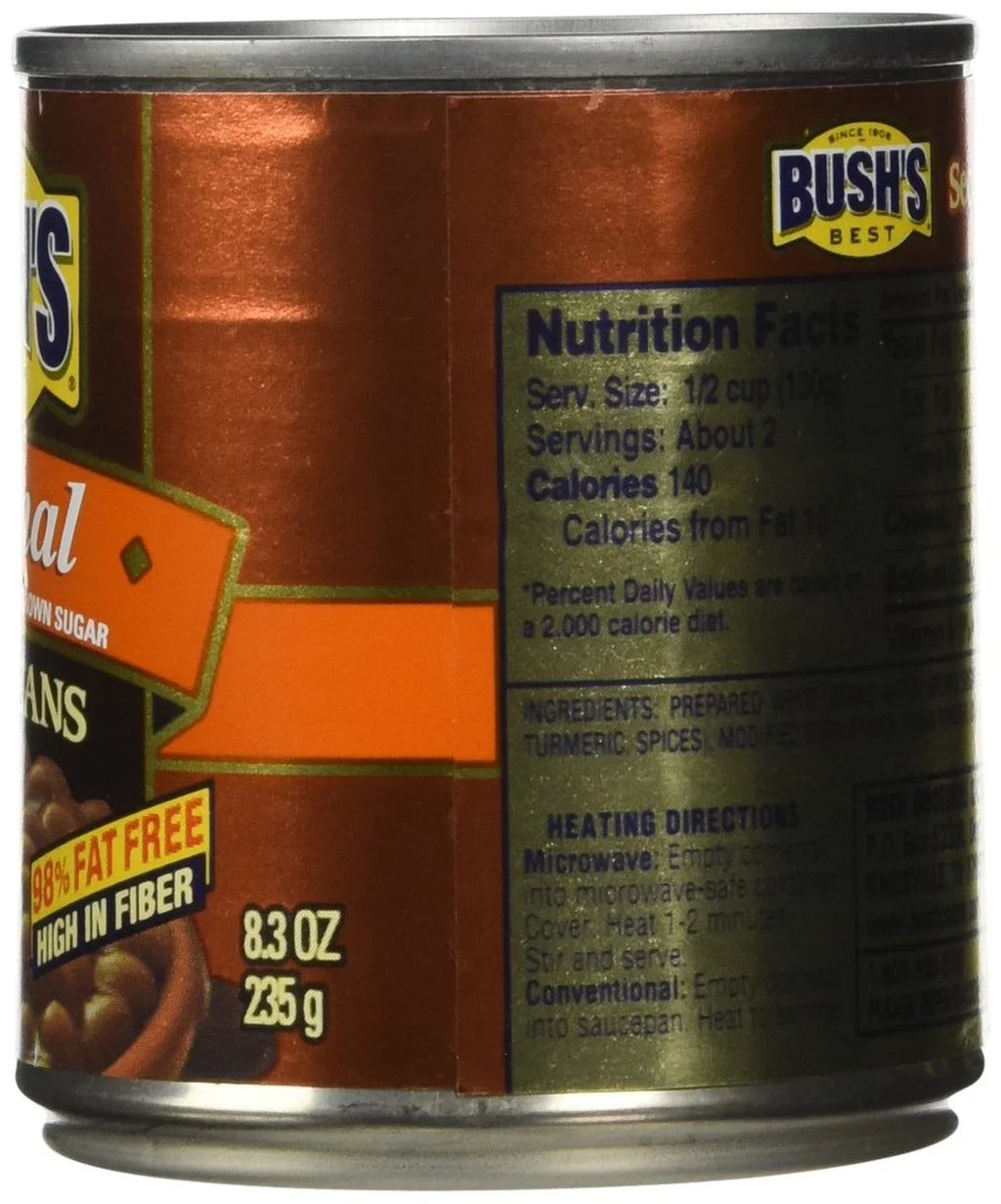 Bush,S Best Baked Beans Original Seasoned With Bacon & Brown Sugar 8.3 Oz (Pack Of 6)