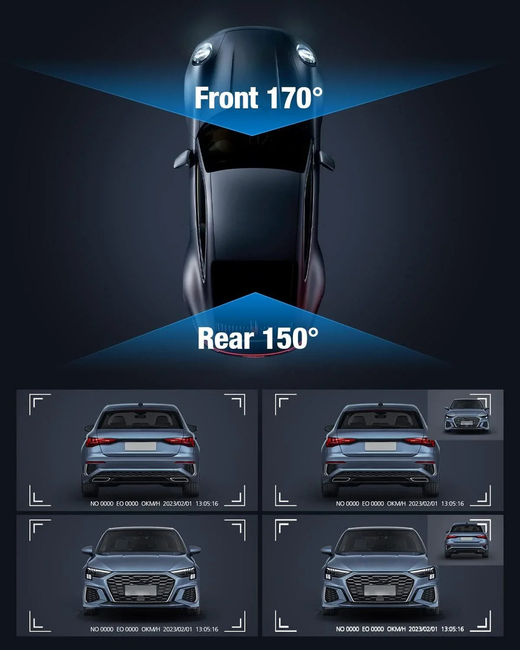 OMBAR Dash Cam Front and Rear 4K/2K/1080P+1080P 5G WiFi GPS for Cars with Free 64G SD Card,WDR Night Vision, 24h Parking Mode,170°Wide, G-Sensor, Loop Recording, APP