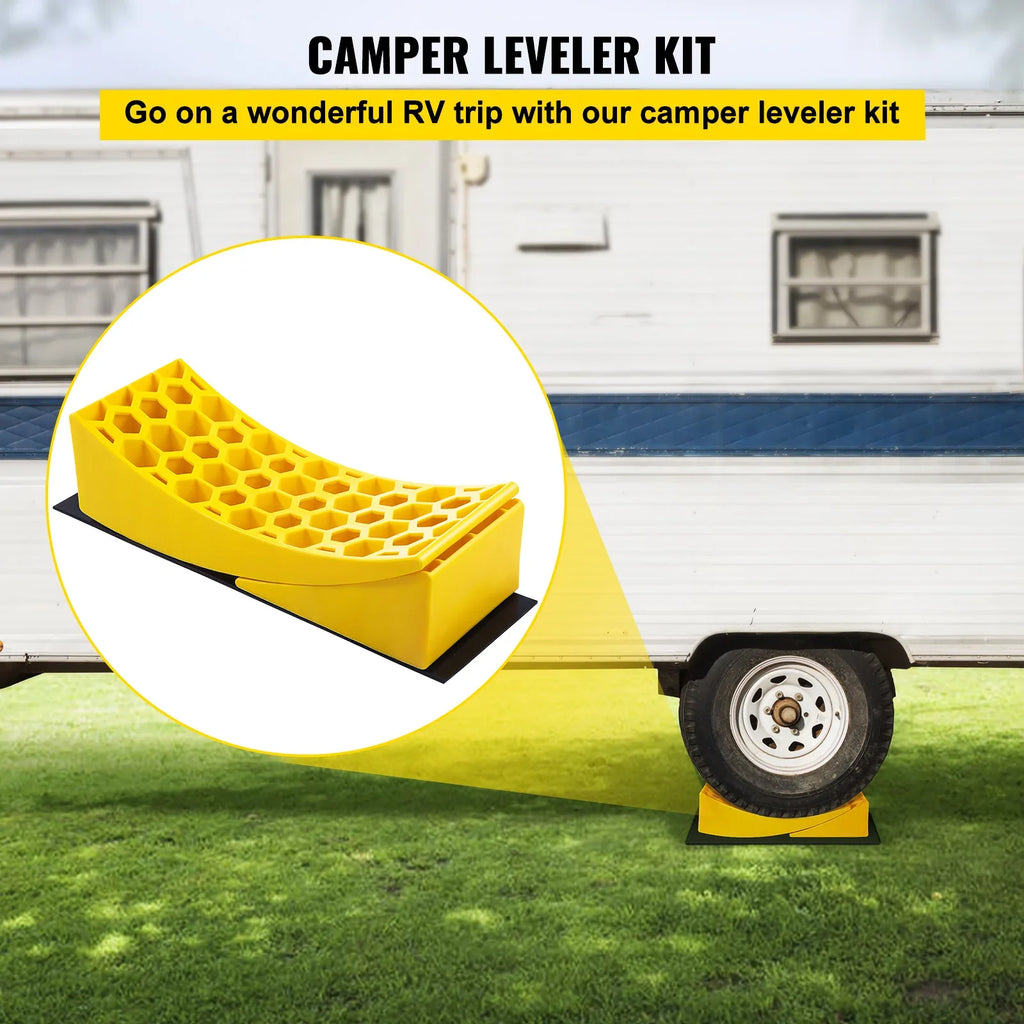 BENTISM Camper Leveler 2 Pack 35000lbs Curved RV Levelers Camper Leveling Honeycomb Blocks Chocks for Trailers Campers Vans Trucks