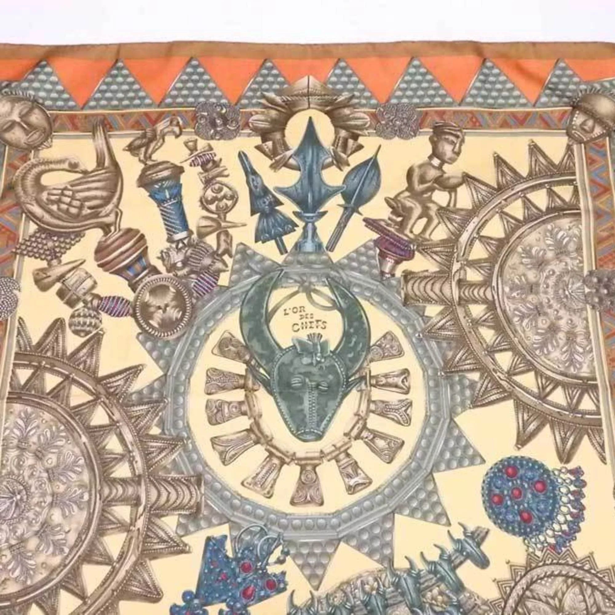 Pre-Owned Hermes HERMES scarf Carre 90 LOR DES CHEFS silk multicolor ladies (Good)