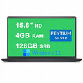 Inspiron 15 3000 3510 Laptop 15.6” HD Narrow Border Display Quad-Core Pentium Silver N5030 Processor 4GB RAM 128GB SSD UHD Graphics 605 USB3.2 Win11 Carbon