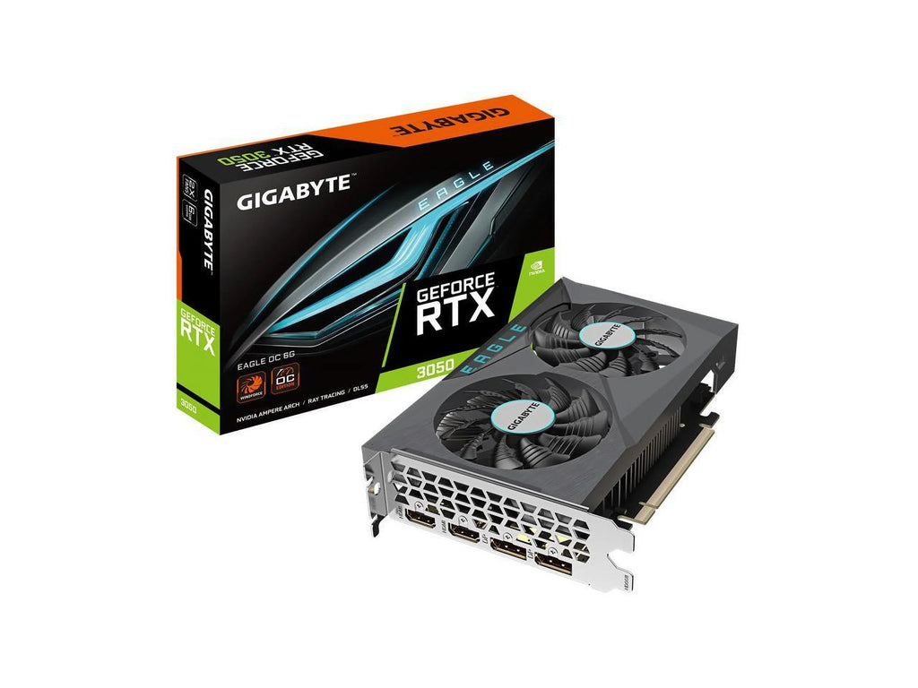 GIGABYTE GeForce RTX 3050 EAGLE OC 6G Graphics Card, 2x WINDFORCE Fans, 6GB GDDR6 96-bit GDDR6, GV-N3050EAGLE OC-6GD Video Card