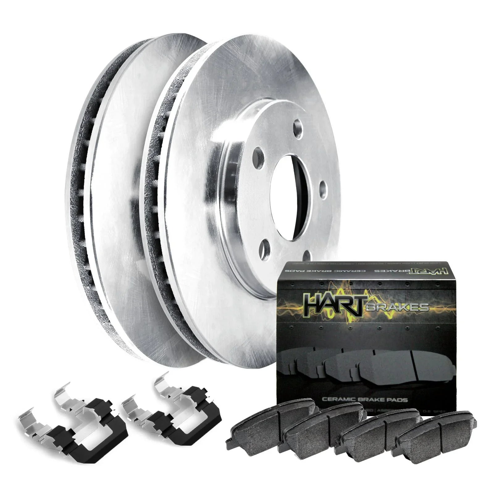Hart Brakes Front Brakes and Rotors Kit |Front Brake Pads| Brake Rotors and Pads| Ceramic Brake Pads and Rotors |fits 2017-2018 Nissan X-Trail, 2017-2019 Nissan Qashqai, 2018-2020 Nissan Rogue