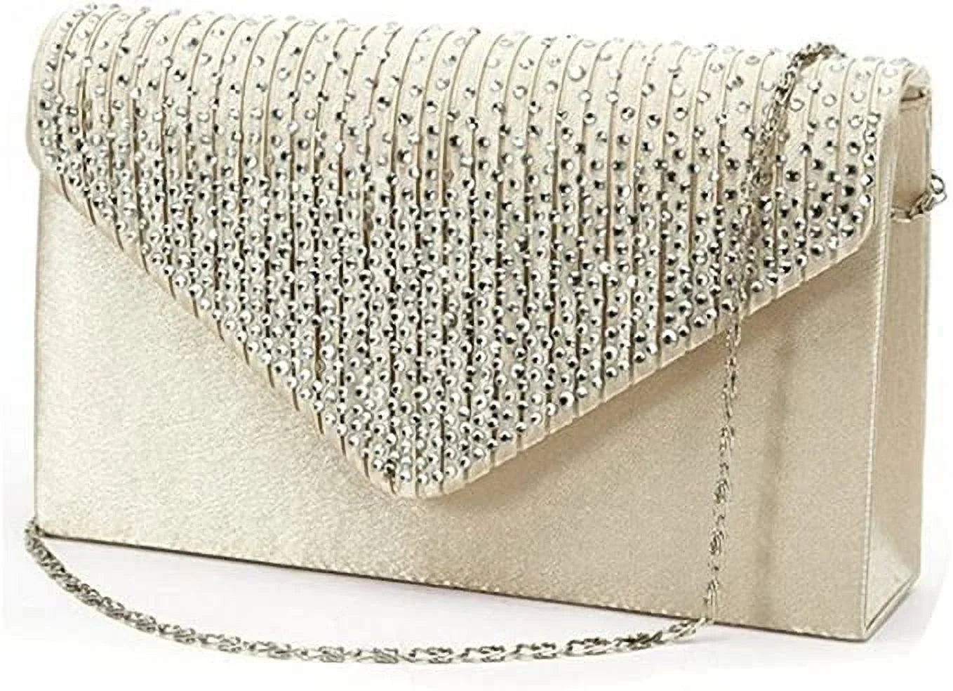 U-Story Women's Rhinestone Satin Frosted Evening Wedding Clutch Bag Handbag Purse