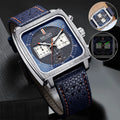 Waterproof MEGIR Men's Leather Luminous Analog Sports Quartz Military Wristwatch