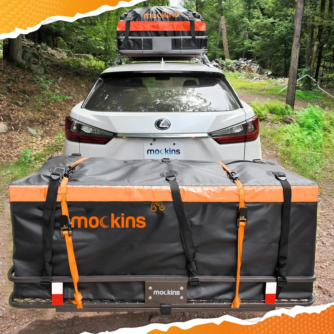 Mockins Rooftop Cargo Carrier Basket - Adjusts from 43-64"L x 39"W x 6"H | 250 lbs. Capacity Cargo Basket + Exterior Automotive Accessories.