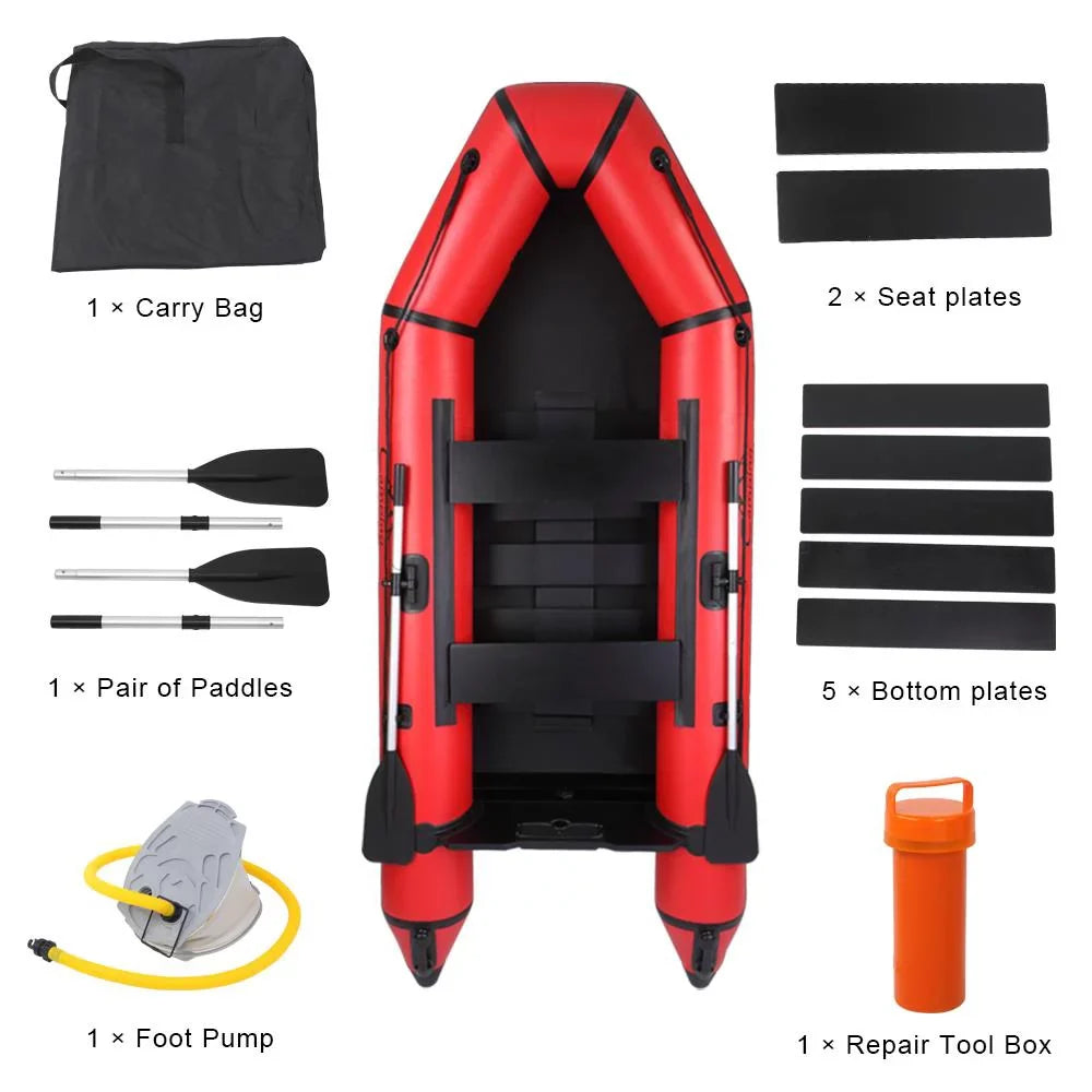 Campingsurvivals 10ft Polyvinyl Chloride Inflatable Fishing Assault Boat Red