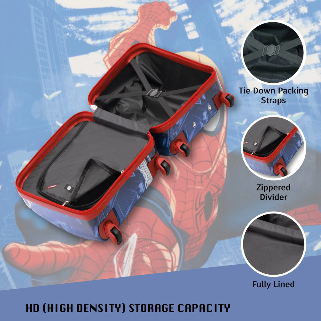 Marvel Spider-Man 21 Inch Kids Rolling Luggage, Hardshell Carry On Suitcase with Wheels, Blue