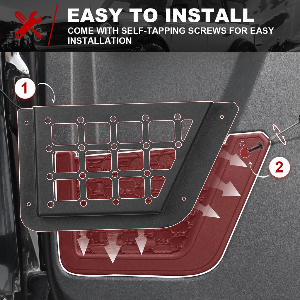 MFC 2Pcs Rear Door Storage Pocket Side Organizer Box Compatible with for Ford Bronco Accessories