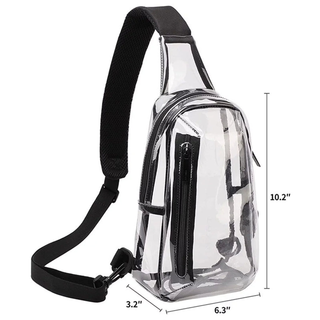 New Transparent Sling Bag Shoulder Bag Outdoor Travel Leisure Sports Visual Bag Adjustable Belt