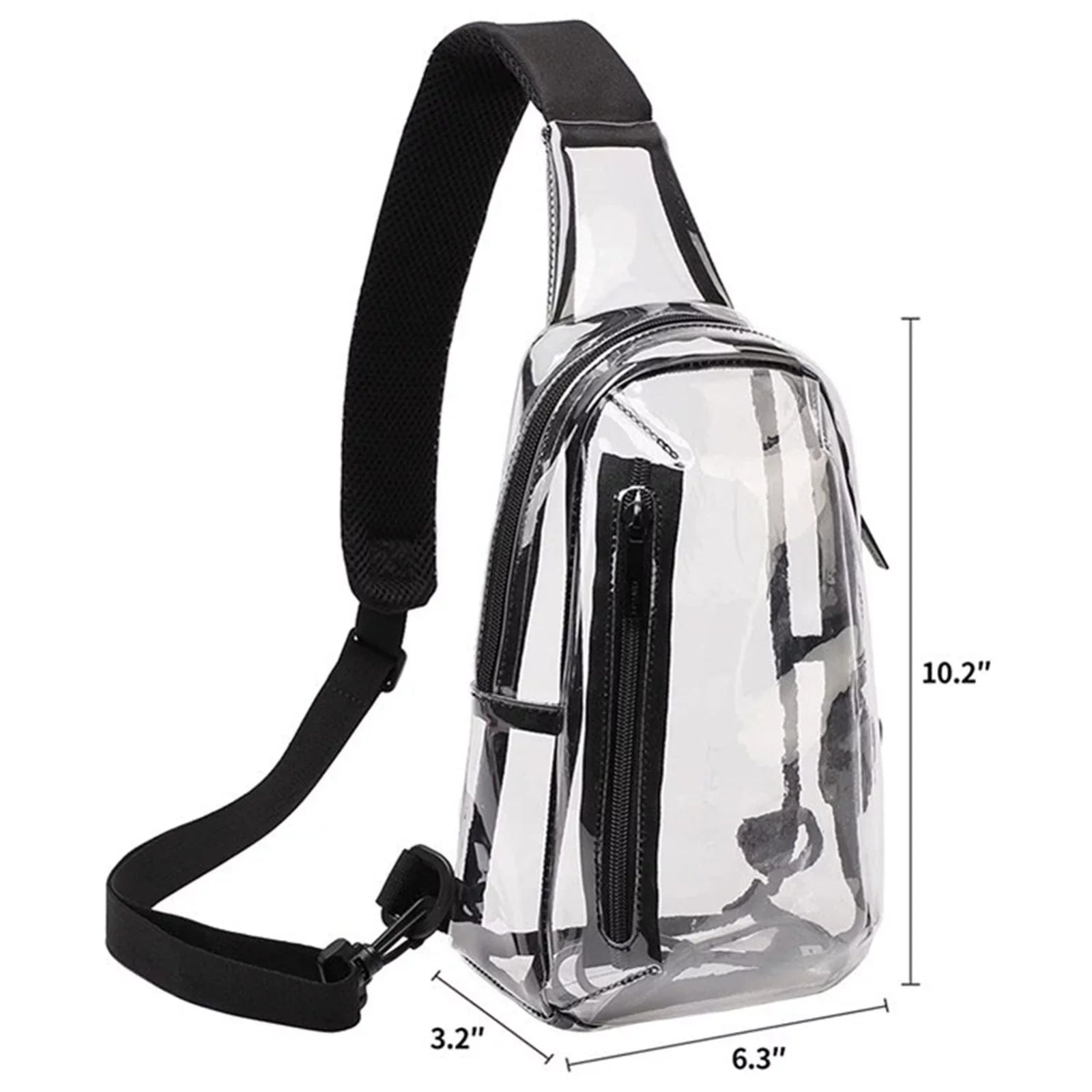 New Transparent Sling Bag Shoulder Bag Outdoor Travel Leisure Sports Visual Bag Adjustable Belt