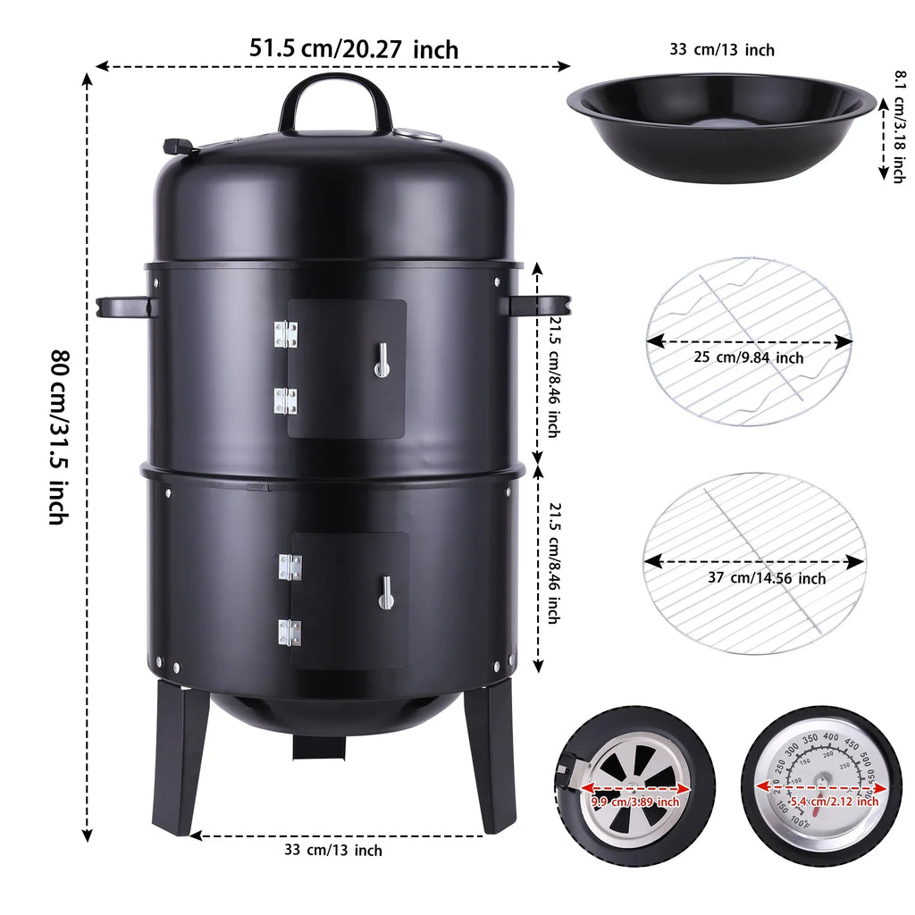 Portable Outdoor Charcoal Grill BBQ Charcoal Grill for Backyard Cooking Camping Picnics Garden Beach