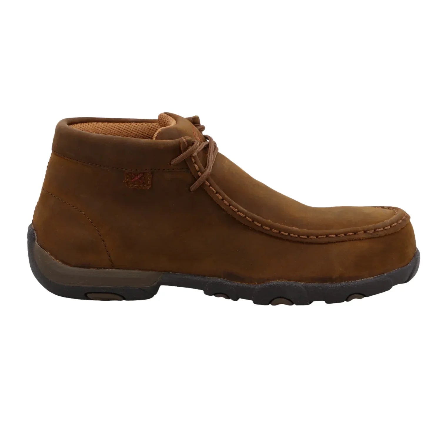 Women's Twisted X WDMST01 Steel Toe Moc Work Shoe Distressed Saddle Leather 11 W