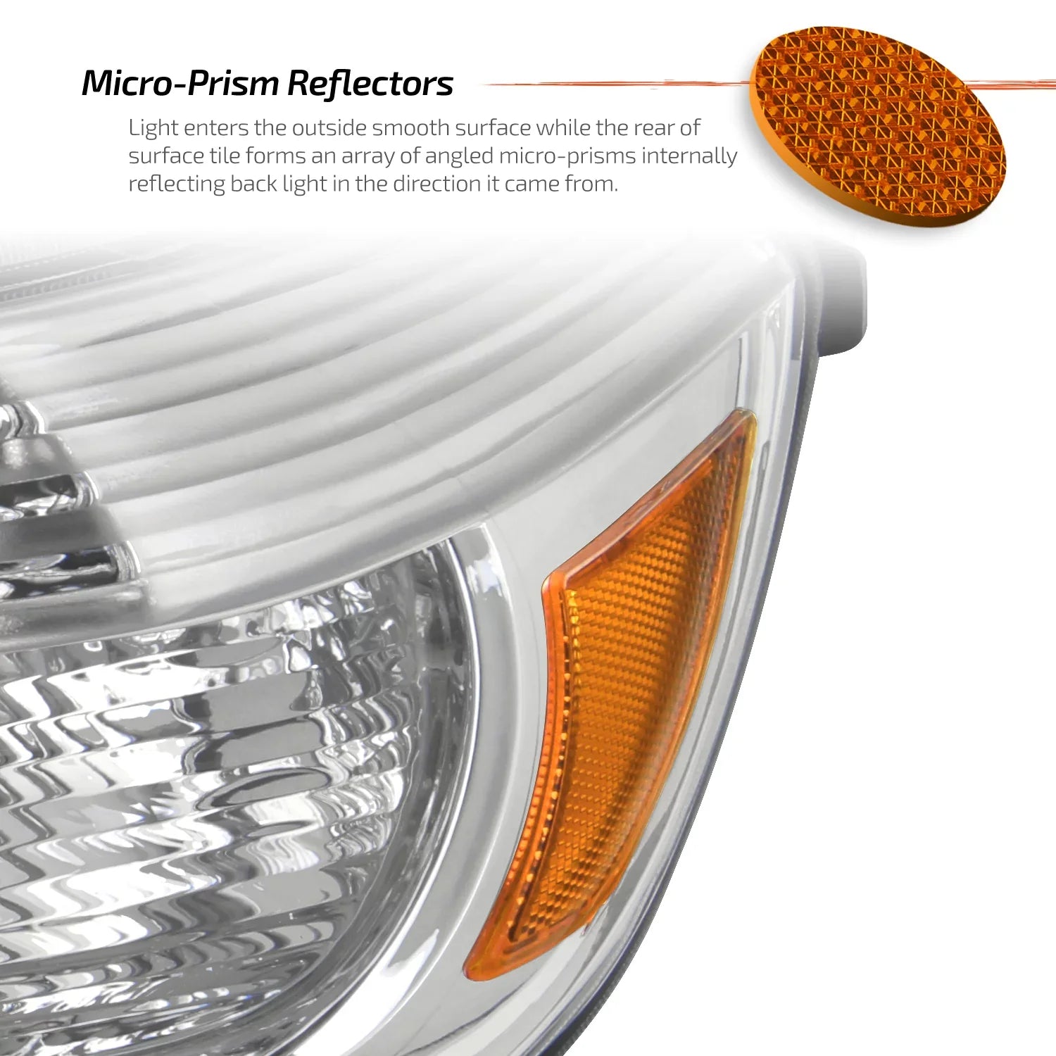 AKKON - Fits 2008 2009 2010 highlander [Halogen Type] Chrome Headlights Pair Left+Right Replacement