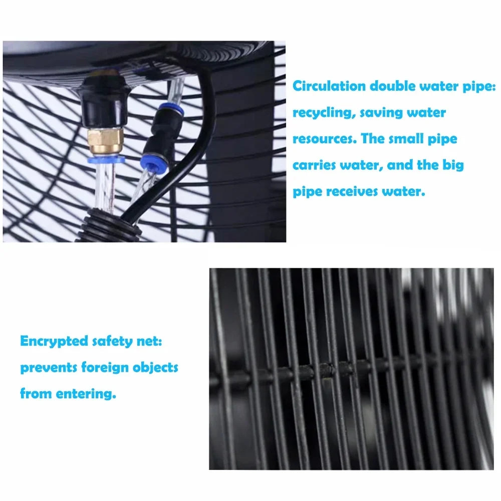 INTSUPERMAI Electric Industrial Mist Fan Humidifier Cooling Spray Fan with 42L Water Tank
