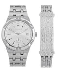 Ein Adult Male Analog Watch and Bracelet Set in Silver (FG170010ST)