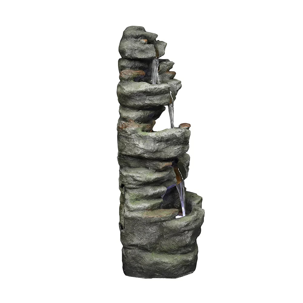 Kmowoo 32.6inches Rock Water Fountain with Led Lights