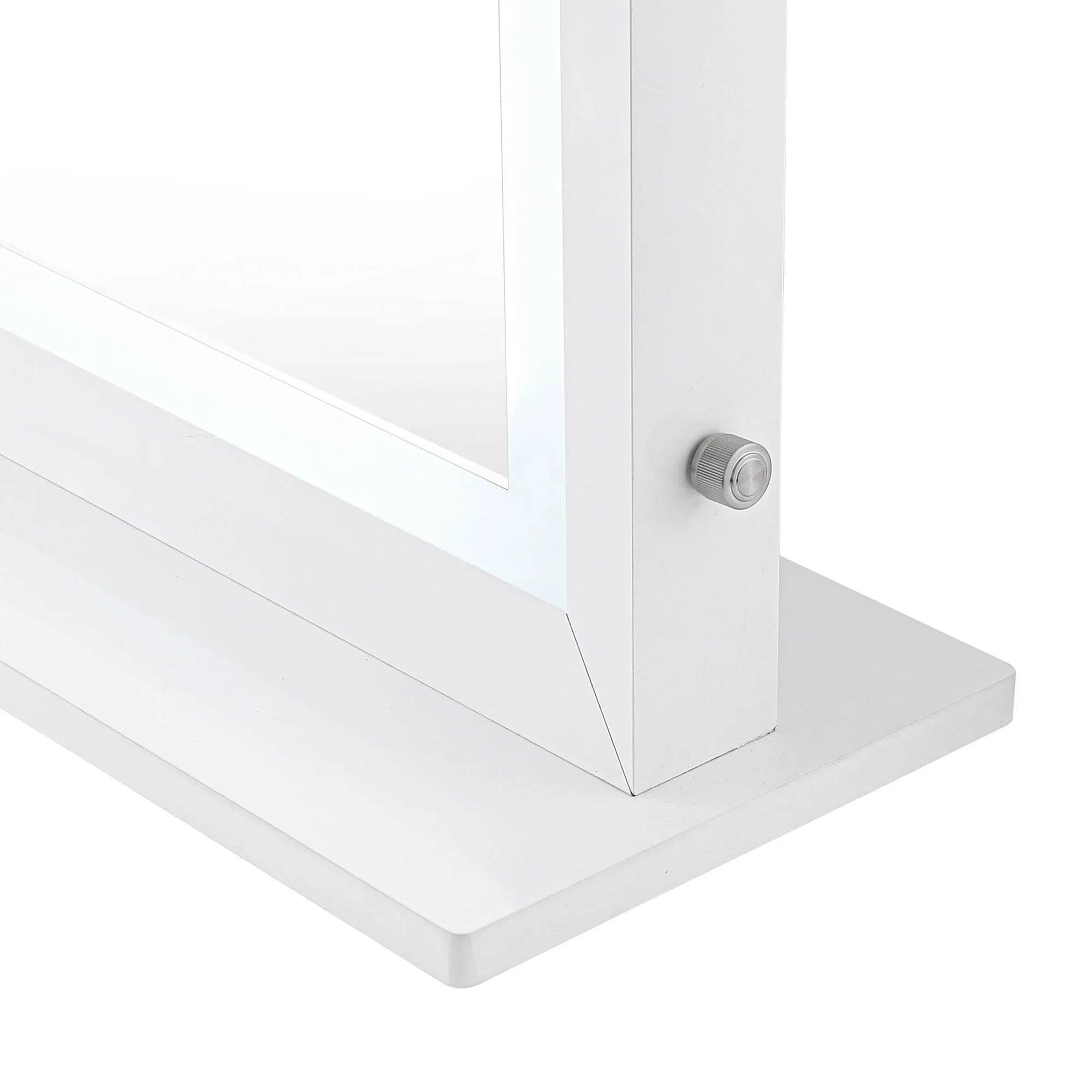 Impressions Vanity Makeup Mirror Liane V. Pro with Speakers and Dimmer Switch, Lighted Desk Mirror with Outer Metal Frame and 3X Magnified Mirror for Tabletop or Wall Mount (White)