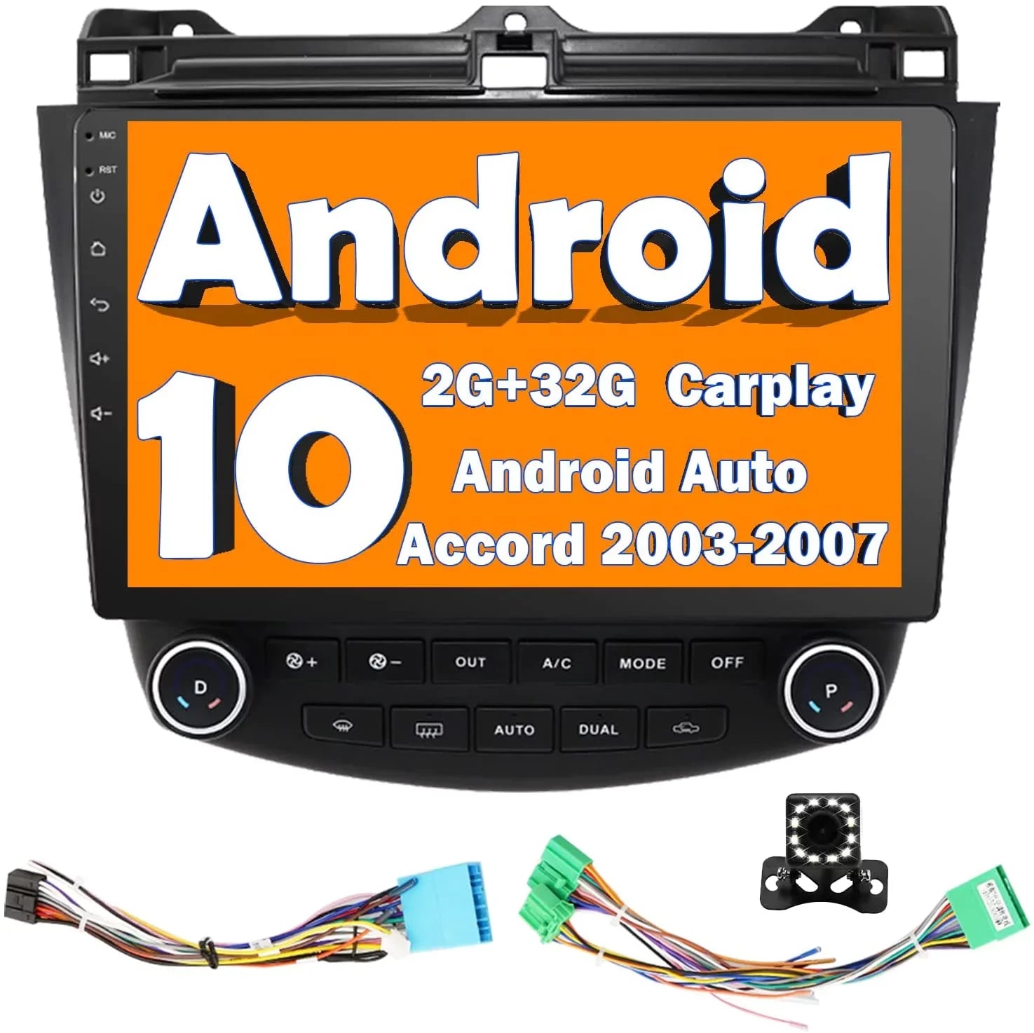 Binize Car Stereo Featuring CarPlay&Android Auto 10 Inch Android10 for Honda Accord 7th 2003 2004 2005 2006 2007