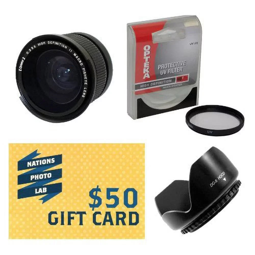 Opteka .35x High Definition II Super Wide Angle Panoramic Macro Fisheye Lens for PowerShot G7 & G9 Digital Camera