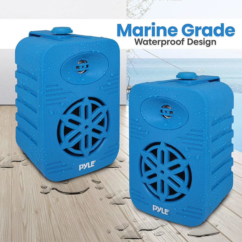 4” 2-Way Indoor/Outdoor Speaker System - 1/2” High Compliance Polymer Tweeter (Blue)