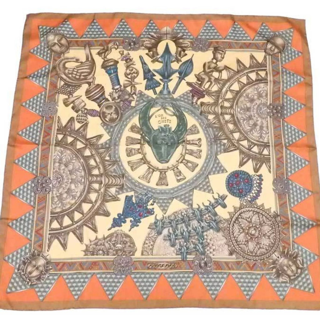 Pre-Owned Hermes HERMES scarf Carre 90 LOR DES CHEFS silk multicolor ladies (Good)