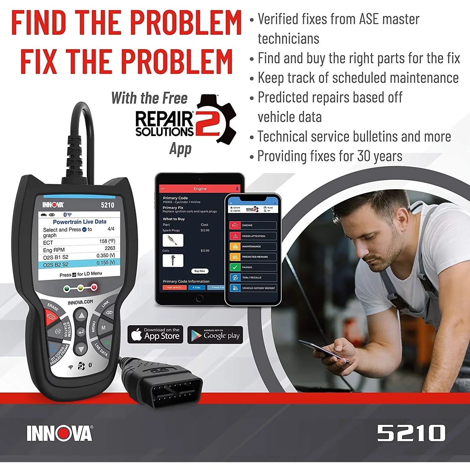 INNOVA 5210 CarScan Advisor Bluetooth Code Reader Automotive Diagnostic Tool