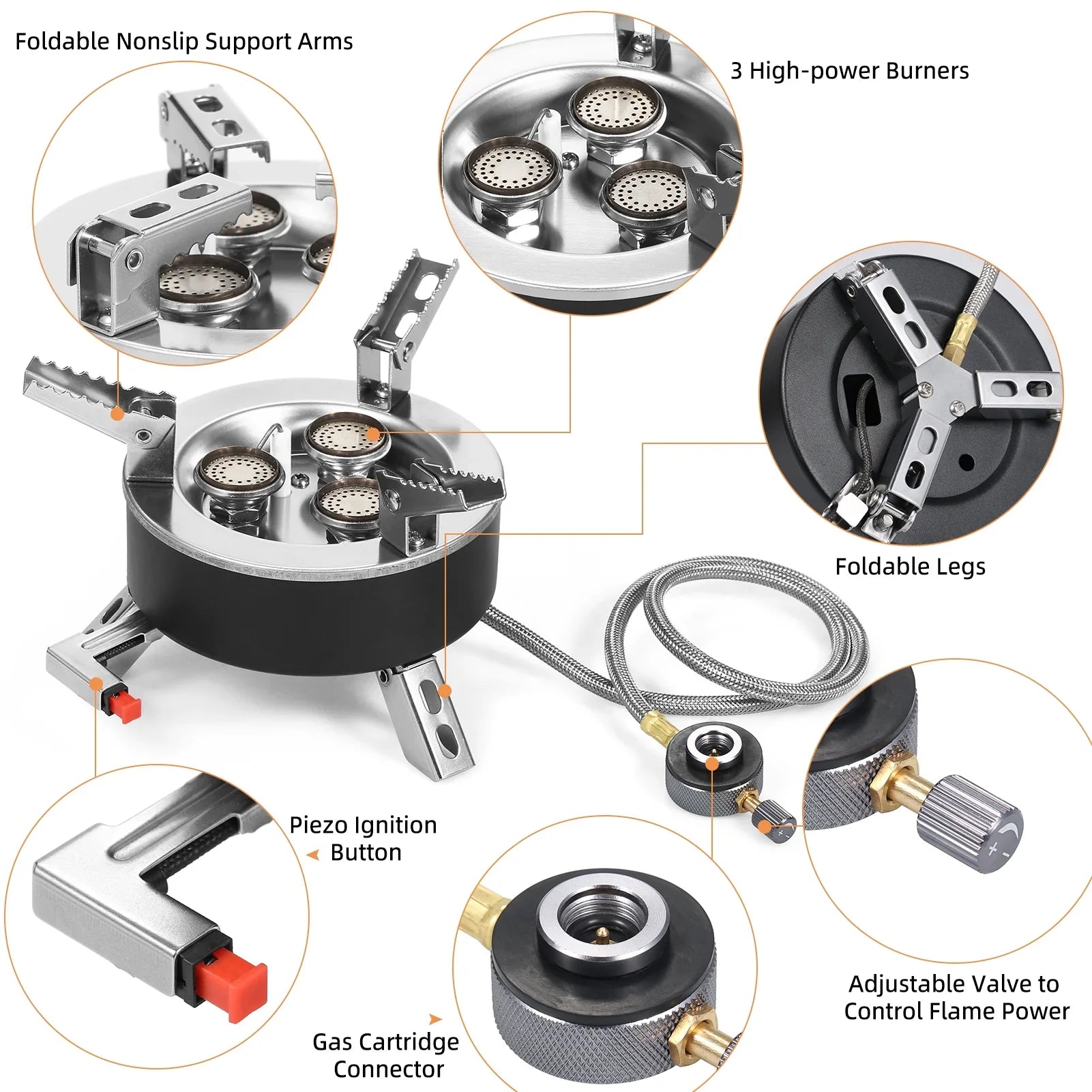 GoolRC Outdoor furnace, Stove Picnic StoveStove 6800w Stove 3 Iuppa Adben 6800w Dsfen Burners