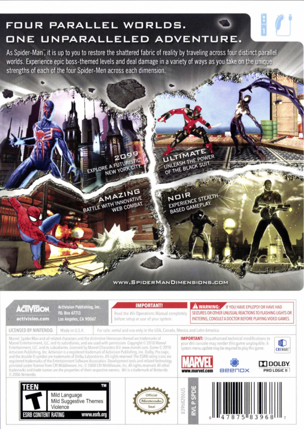 Spiderman: Shattered Dimensions | Nintendo Wii