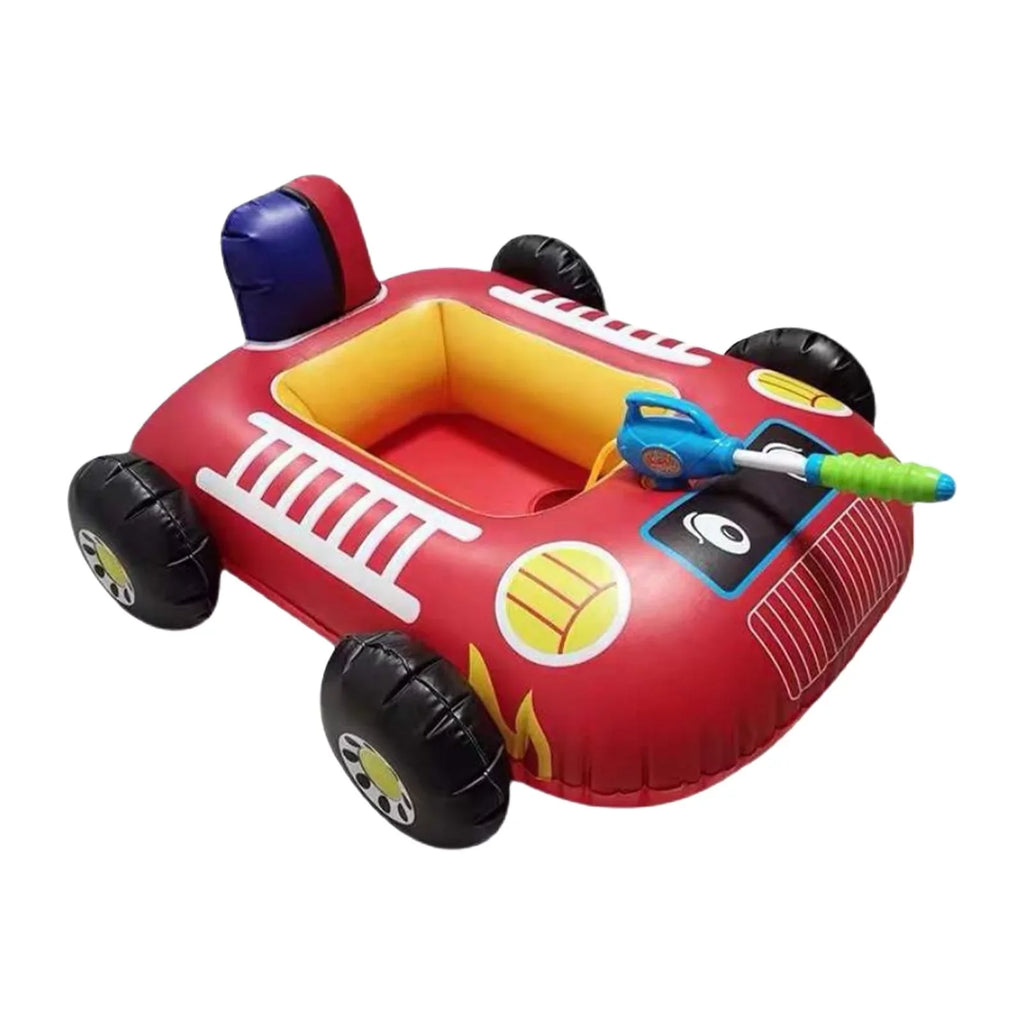 Cartoon Car Design Kids Pool Floats with Water Squirt Pool Floats Raft for Beach Red