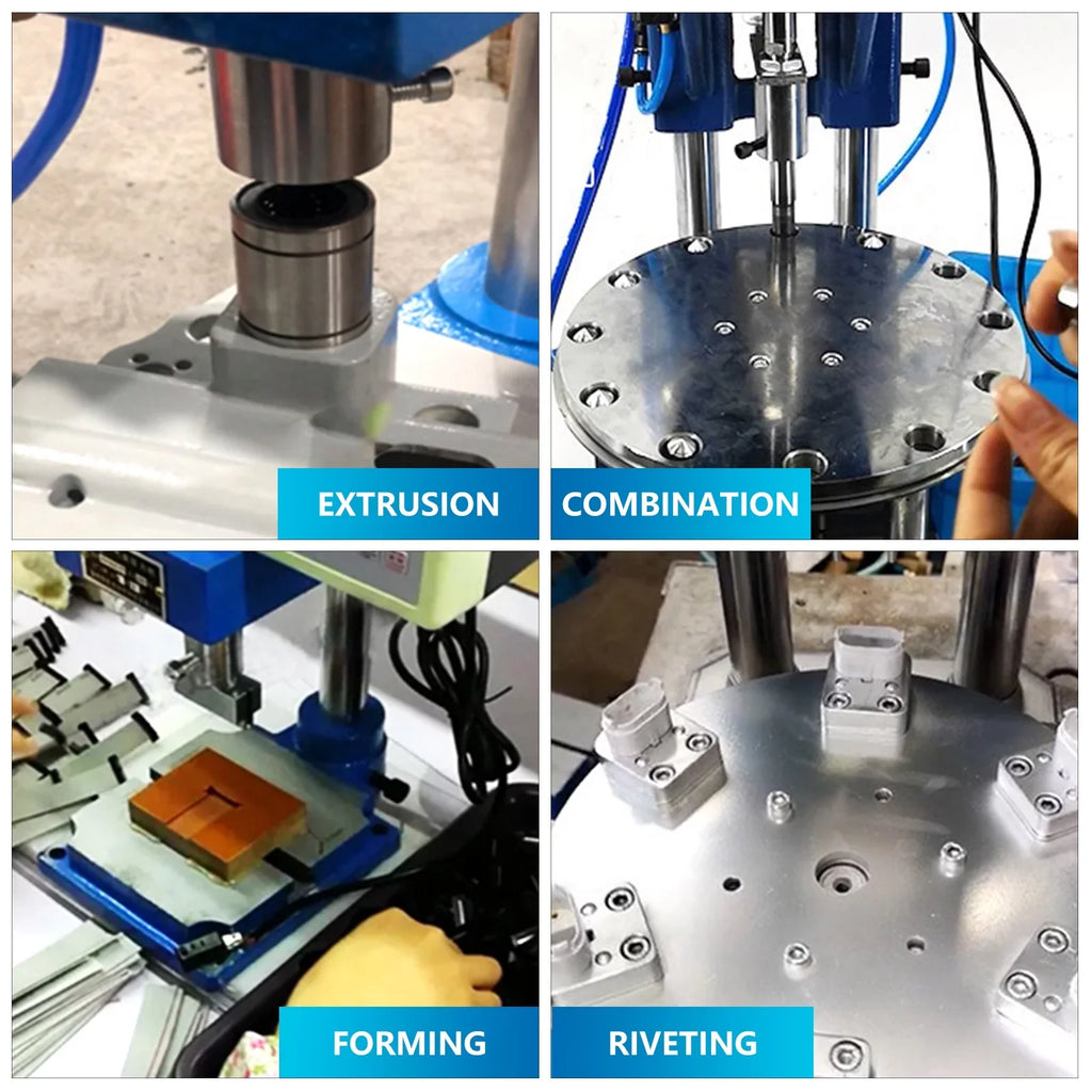 VEVOR Pneumatic Punch Press Machine 440LB/200KG Pressure, Desktop Punching Press Machine 110V AC,Cylinder Stroke Pneumatic Press 0.4-0.7 Mpa Operation Pressure