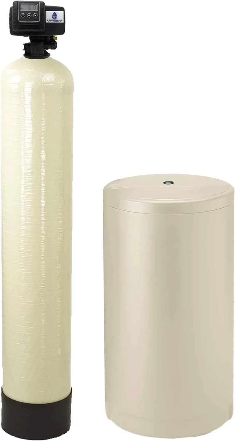IRON Pro 2 Combination water softener iron filter Fleck 5600SXT digital metered valve for whole house 40,000 Grains, Almond