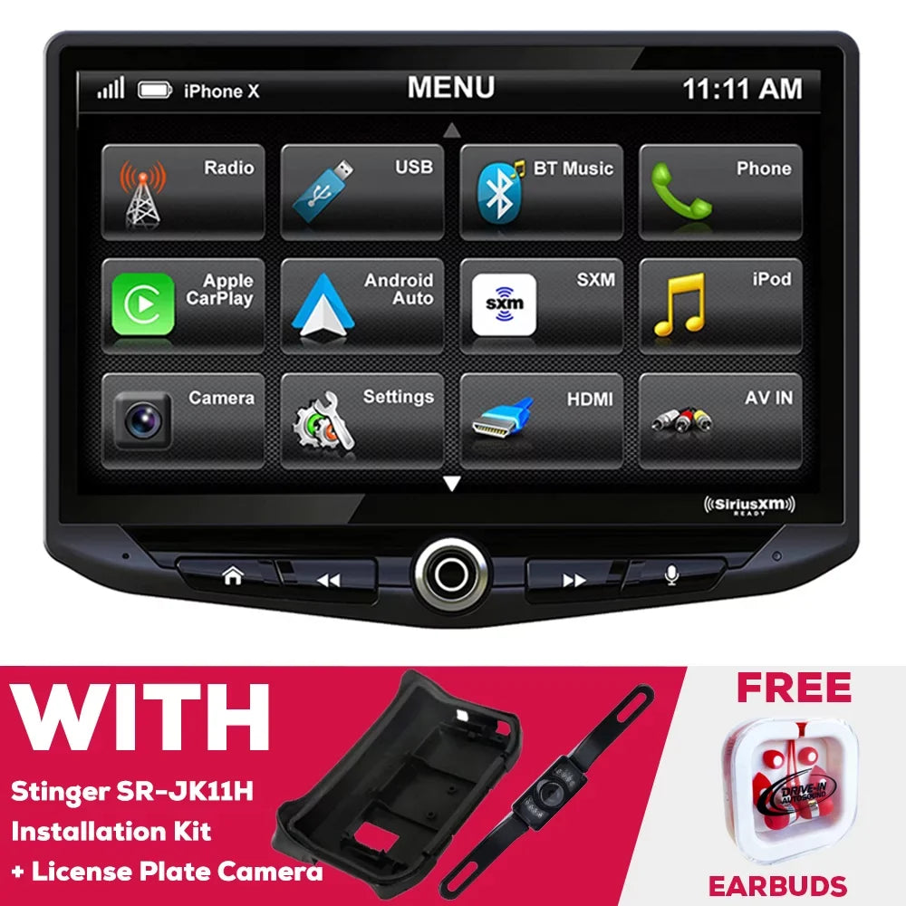 New Stinger UN1810 Multimedia Receiver w/ SR-JK11H Installation Kit & Plate Camera