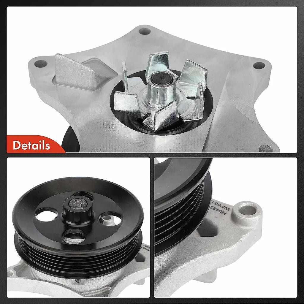 A-Premium Engine Water Pump with Gasket & Pulley Compatible with Chevrolet Equinox 2018-2021 Malibu 2016-2022 Spark Cruze GMC Terrain Buick Encore