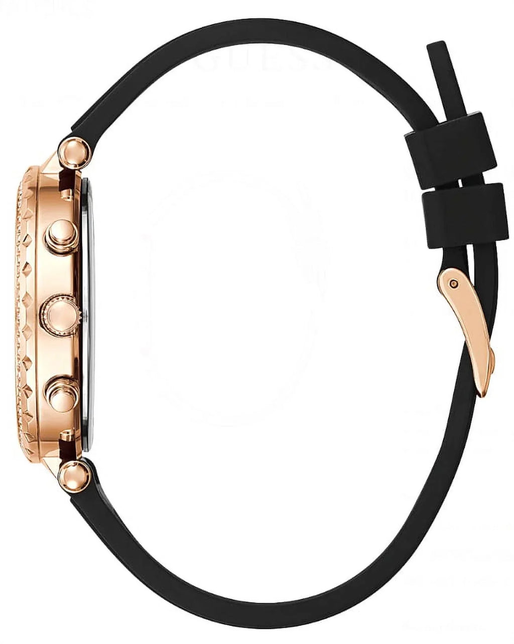 GUESS ROSE GOLD TONE CASE ROSE GOLD TONE SILICONE WATCH GW0113L2