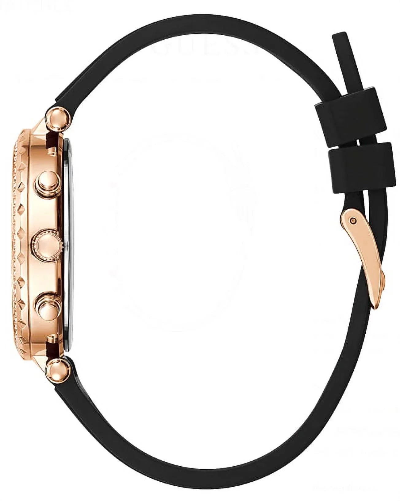 GUESS ROSE GOLD TONE CASE ROSE GOLD TONE SILICONE WATCH GW0113L2