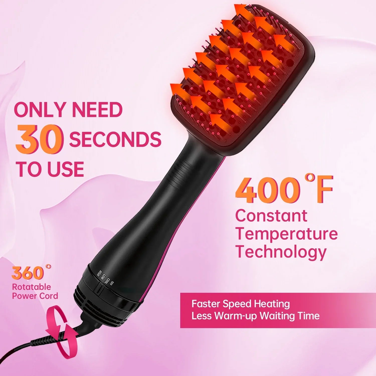 One-Step Hair Dryer and Styler | Detangle, Dry, and Smooth Dark