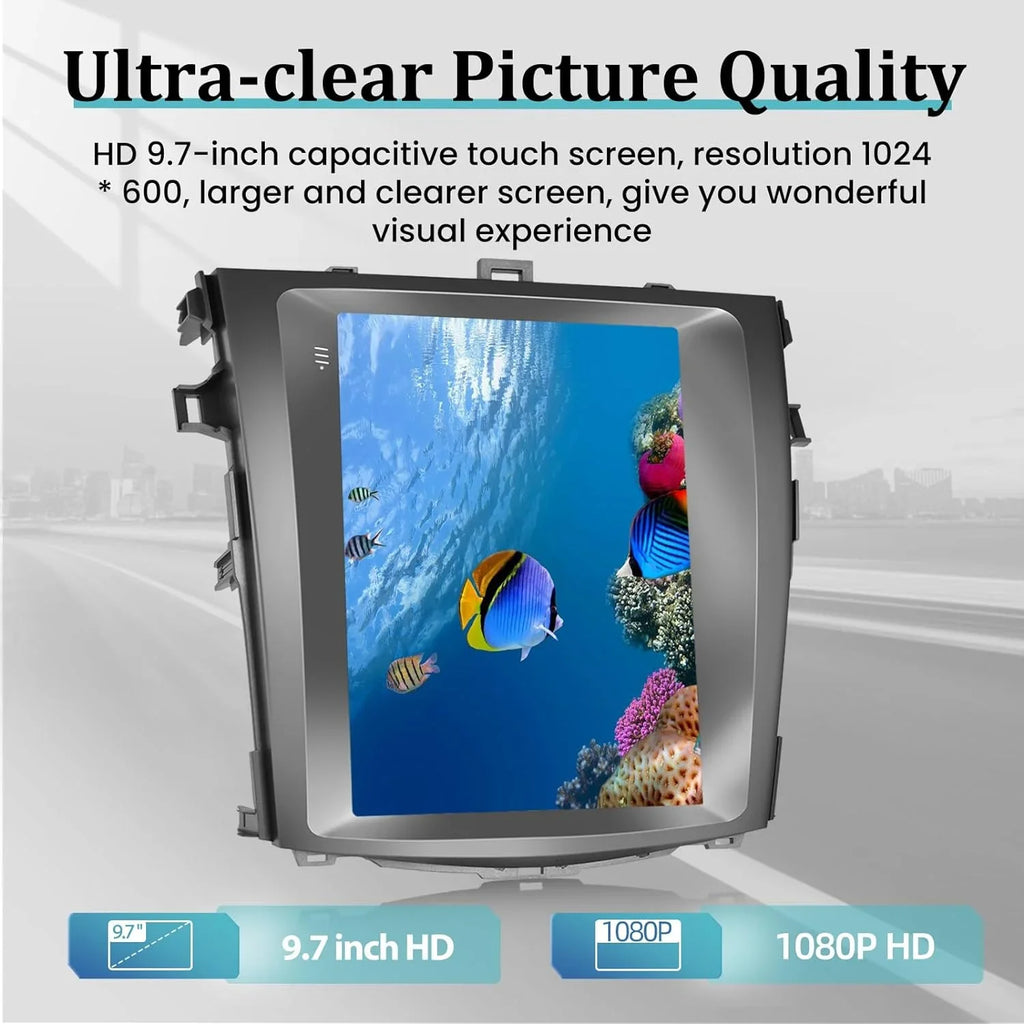 THONZER 9.7 Inch Android Car Stereo for Corolla 2006-2013 with Carplay and Android Auto - Touchscreen Radio GPS WiFi HiFi Mirror Link USB SWC + AHD Backup Camera 2+32G