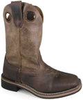 Smoky Mountain Boys' Waylon Western Boot Square Toe Distressed Brown 5 D(M) US