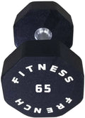 French Fitness Urethane 8 Sided Hex Dumbbell 65 lbs - Single (New)