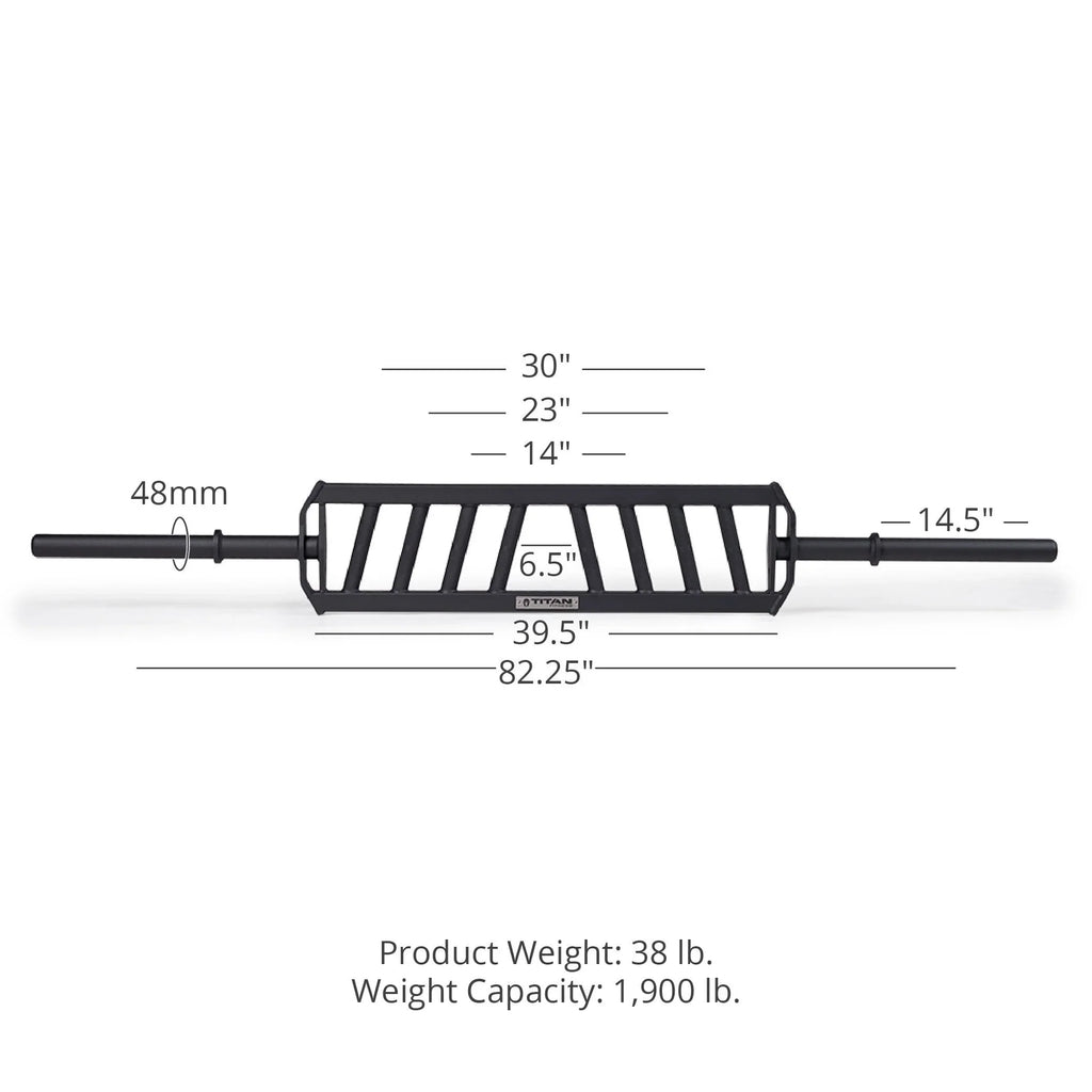 Titan Fitness Hybrid Angled Multi-Grip Olympic Barbell V3, Rated 1,900 LB, Rackable Swiss/Football Bar