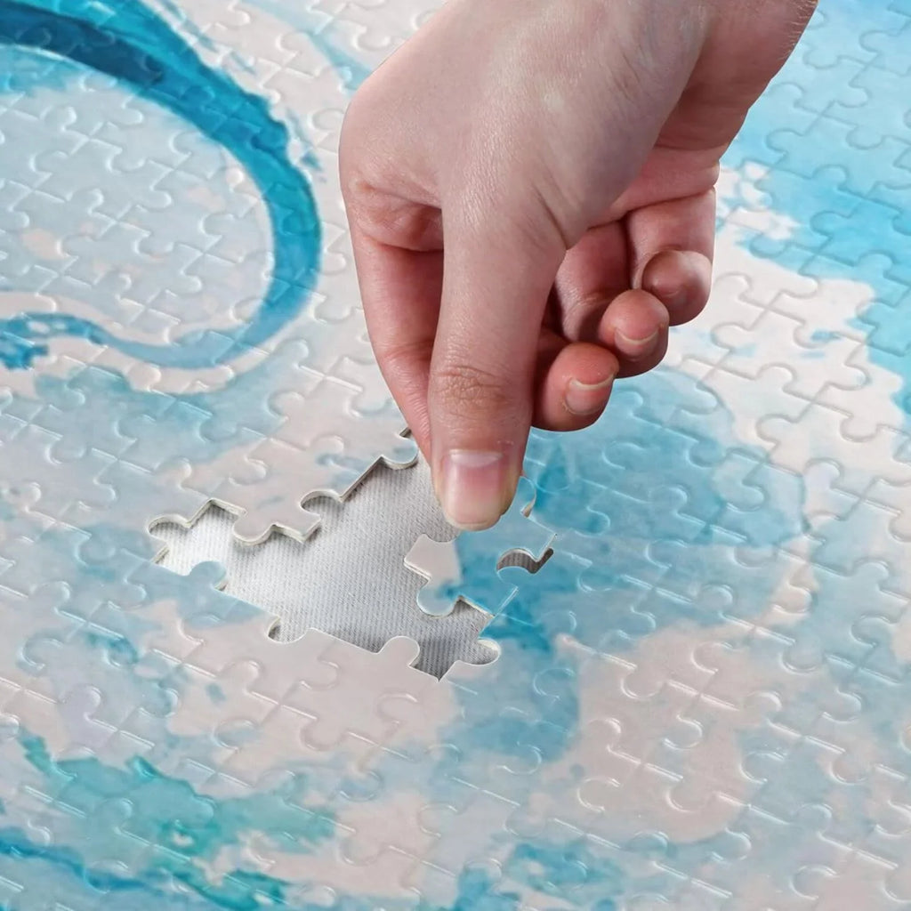 SKYSONIC Sea Waves (5) 1000 Pcs of Irregular Puzzle in a Box, Printed with Colored Letters on Back to Reduce Difficulty, a Happy Time of Cooperation,for Adults and Kids(20.5x14.9In)