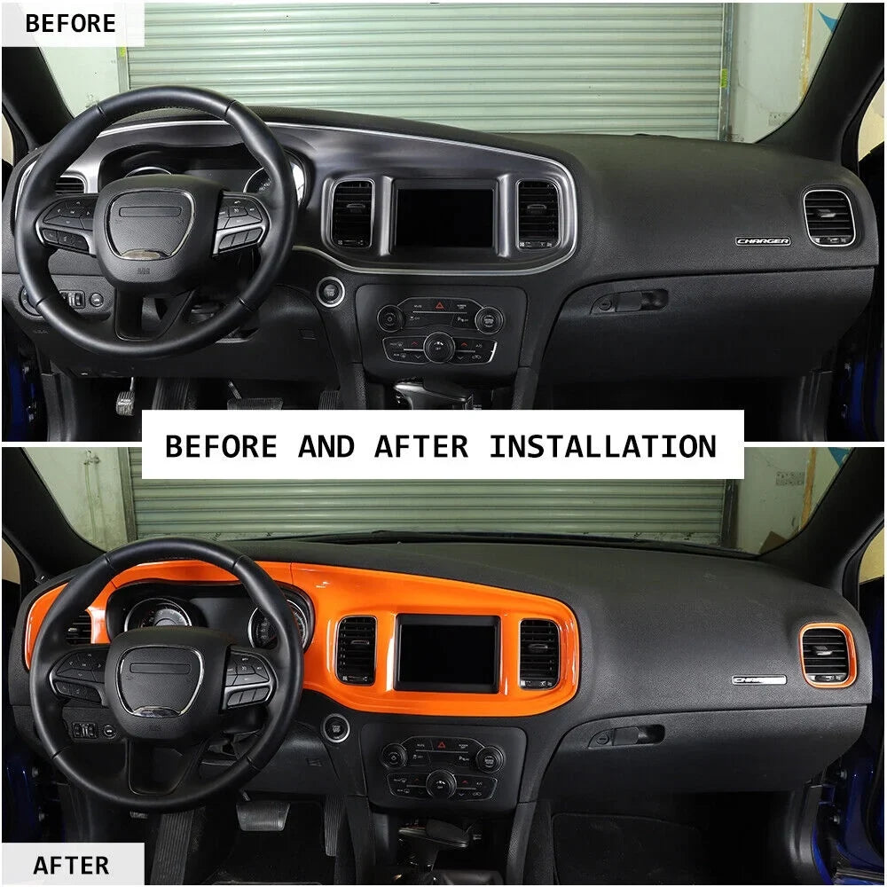 Teledu 17x Orange Set Center Console Dash Panel Cover Trim Kit