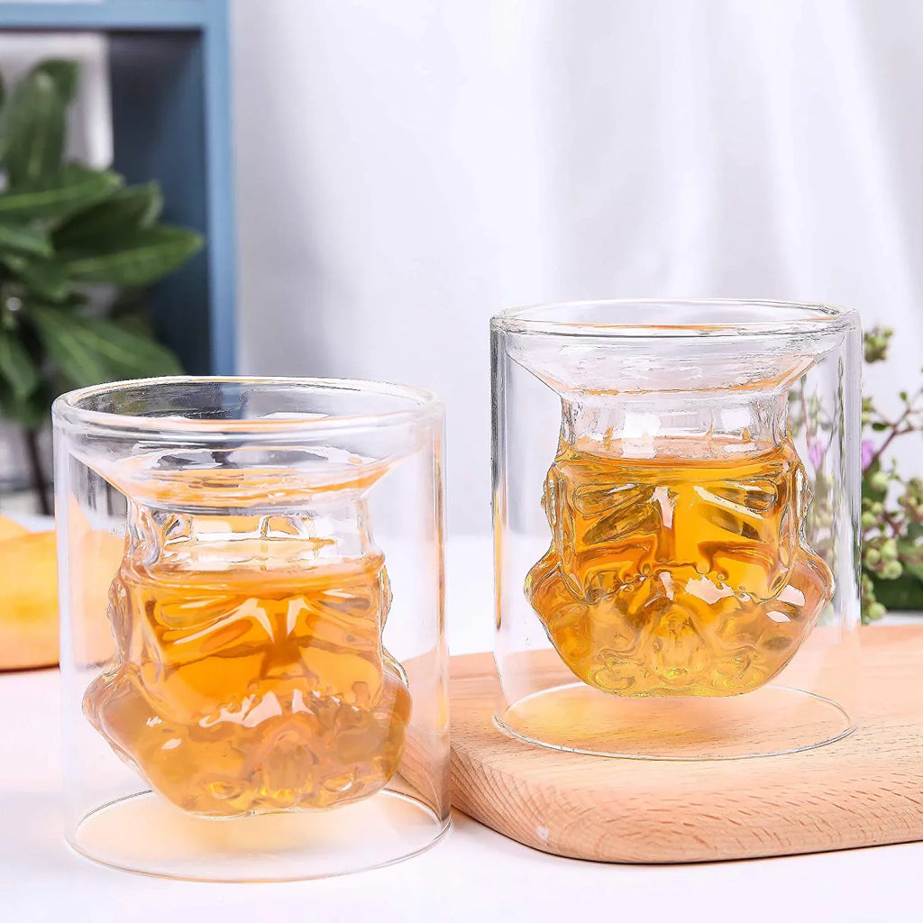 VI AI Double Wall Water Glasses, Whiskey Glasses, Cocktail Glasses, Old Fashioned Glass Double Wall Rocks Glasses for Drinking Bourbon, Scotch Whisky, Cocktails, Cognac 150ML