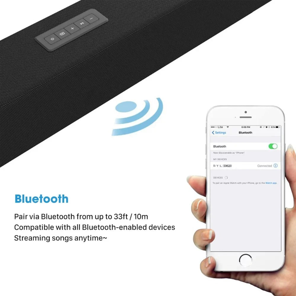 SHANNA 120W TV SoundBar 2.1 Wireless Bluetooth Speaker Home Theater System Wall Mount Sound Bar 3D Surround Remote Control