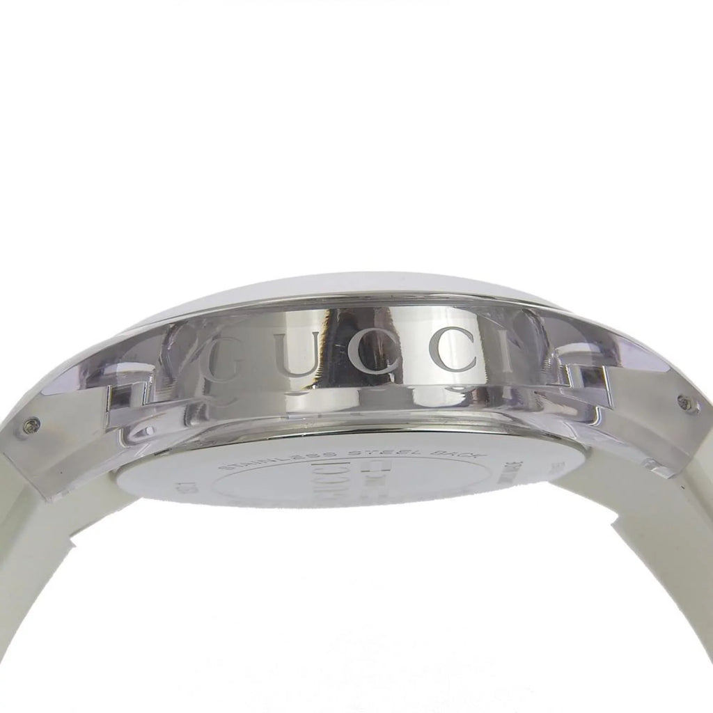 Authenticated Used Gucci Sink 137.1 Stainless Steel x Rubber Quartz Analog Display Men's Silver Dial Watch