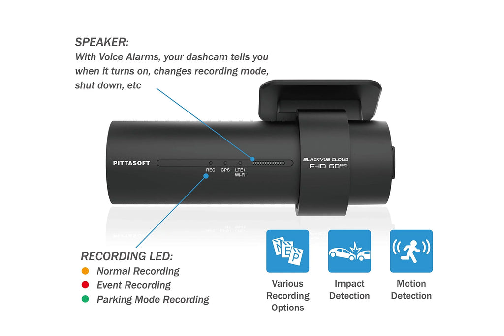 Jet DR750X-2CH Plus 64GB | Dual Full HD Cloud Dashcam | Back-Illuminated STARVIS Image Sensor | Built-in Wi-Fi, GPS, Parking Mode Voltage Monitor | LTE via Optional LTE Module