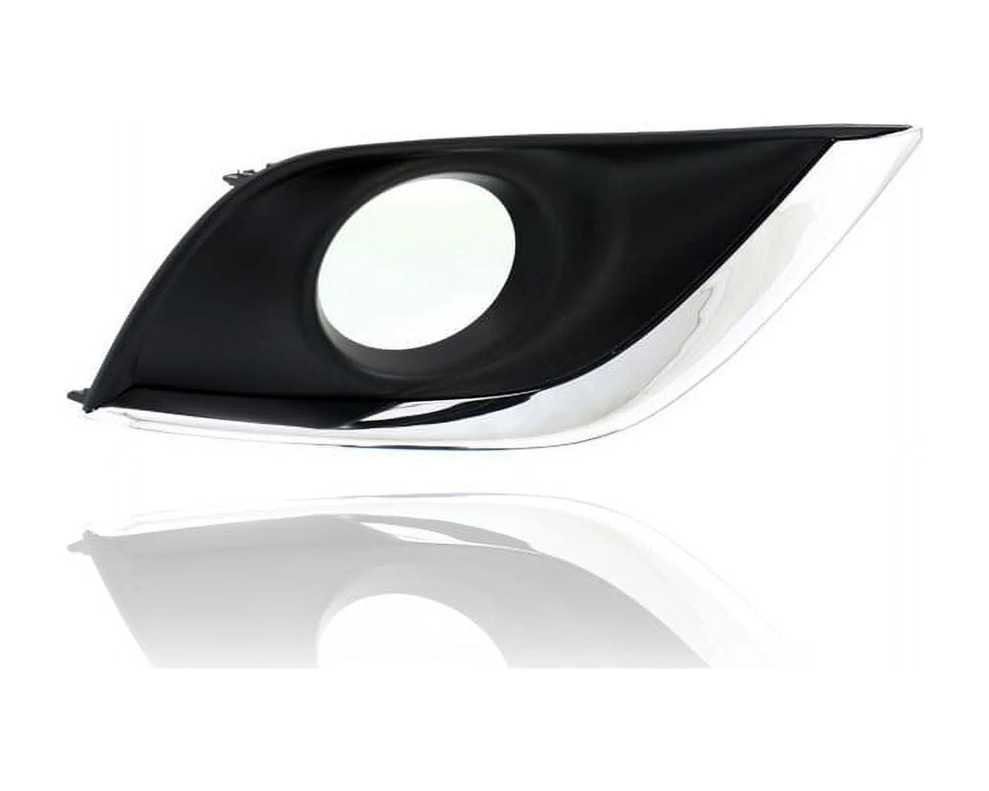 Fog Light Cover - Compatible/Replacement for '15-19 Nissan Versa Sedan SV/SE/SL- Bezel With Hole Jet & Chrome Molding - Pair, Left Driver + Right Passenger Set - 622566W80A, 622576W80A