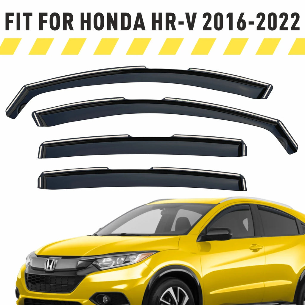 AEROGUYS In-Channel Window Deflectors Extra Durable Window Visors Rain Guards Fit for Honda HR-V 2016-2022, Sun Visors, Wind Vent Visors, Car Accessories - 4 pcs. AG0157