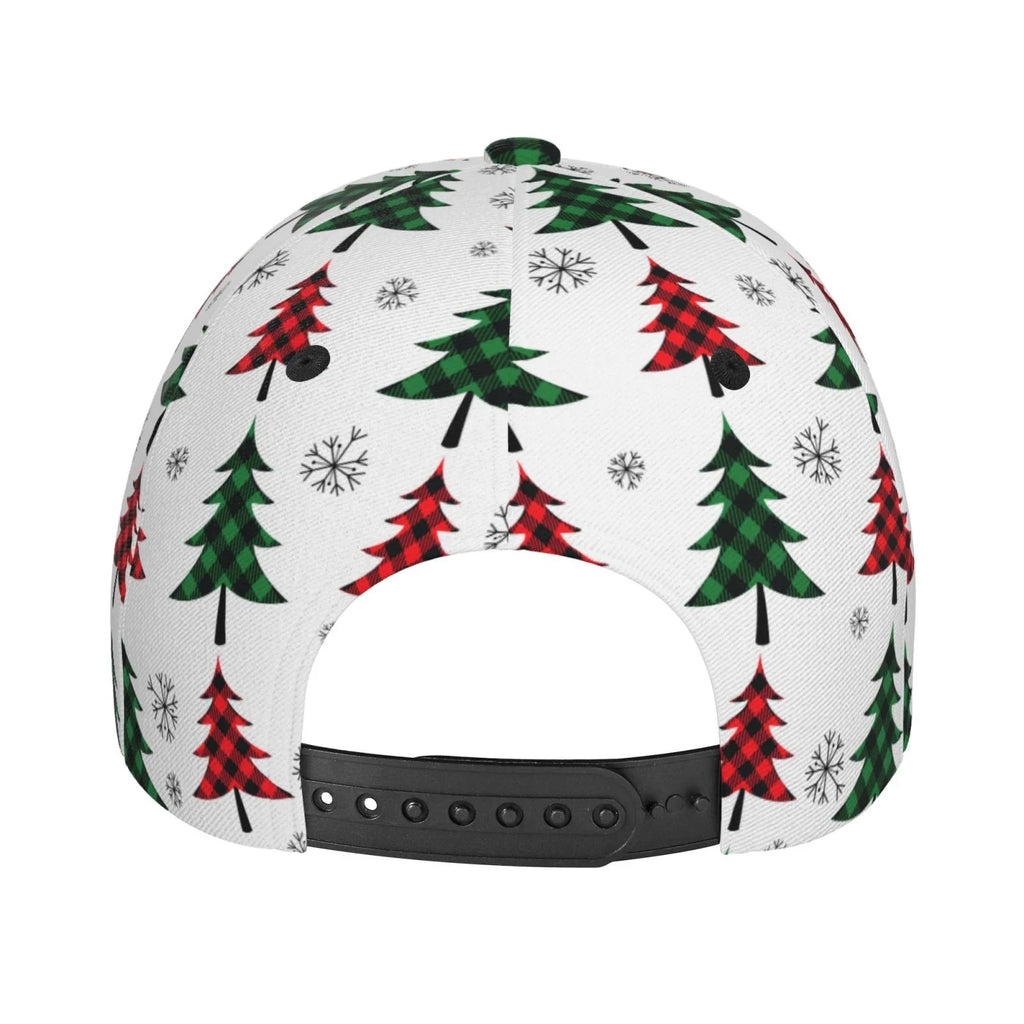 Balery Baseball Cap Adjustable Size for Running Workouts and Outdoor Activities All Seasons Dad Hat(Buffalo Plaid Christmas Trees)